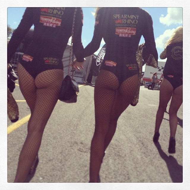 In pits !! Brands hatch with spearmint rhino girls !! :)