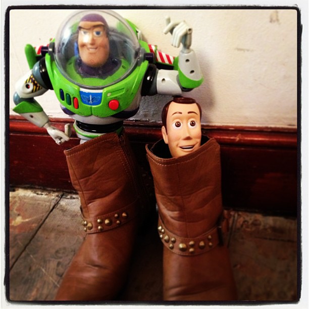 Buzz and woody paying hide and seek...